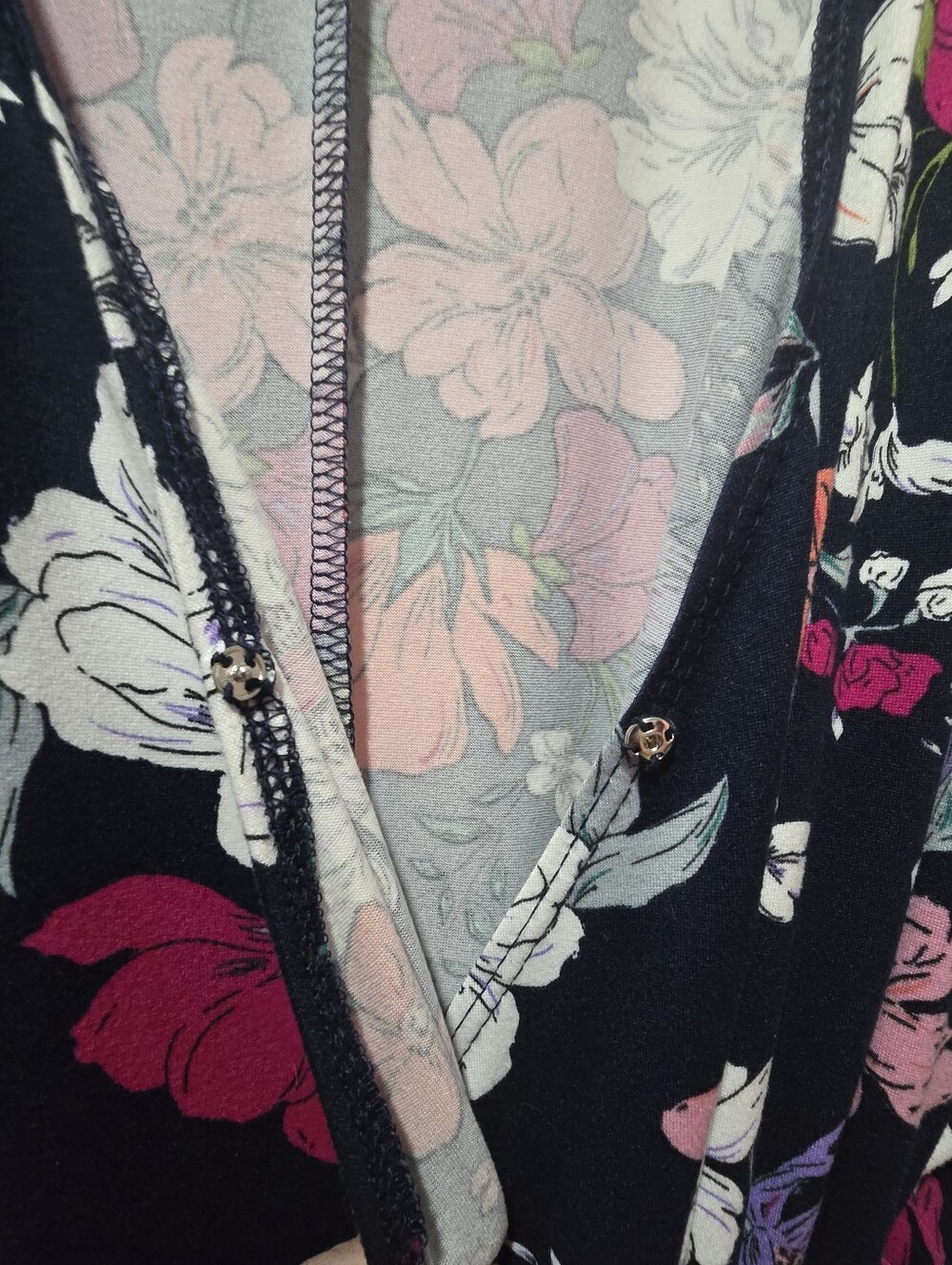 Kiyonna Gemini Floral Wrap dress w/ Kimono Sleeves, Navy, Pink & White 2x/18-20 - Picture 10 of 16